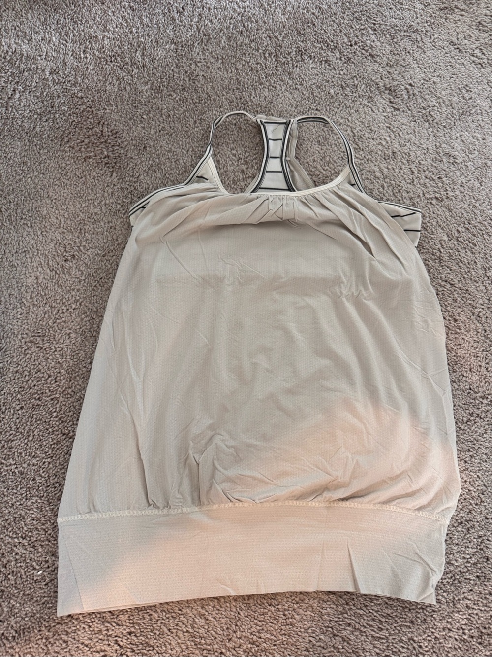 lululemon athletica Cream Racerback Tank with Striped Shelf